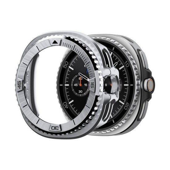 SPIGEN Inel Protecție Bezel Tune Pro Pilot Samsung Galaxy Watch 8 Classic (46mm - 1.5 inch), Argintiu (Ingredi, ACS10017) by www.silkase.ro