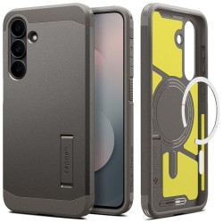 Husa ultra-rezistenta Spigen Tough Armor MagSafe pentru Samsung Galaxy S25 FE, gunmetal