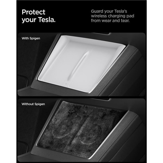 Capac pentru pad de incarcare wireless Spigen pentru Tesla Model Y 2025, alb (Spigen, Ingredi) by www.silkase.ro Capac pentru pad de incarcare wireless Spigen pentru Tesla Model Y 2025, alb (Accesorii auto, ACP10032) by www.silkase.ro