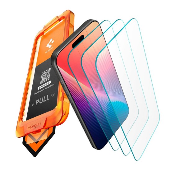 Set 3 Folii Protecție Spigen Glass tR AlignMaster S pentru iPhone 17 Pro Set 3 Folii Protecție Spigen Glass tR AlignMaster S pentru iPhone 17 Pro (iPhone 17 Pro, AGL10103) by www.silkase.ro