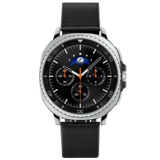 Curea premium din piele si nylon Spigen Enzo Band pentru Samsung Galaxy Watch 8, neagra (Curele Ceas, AMP10119) by www.silkase.ro