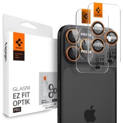 Set 2 protectii de camera Spigen Glas.tR EZ Fit Optik Pro pentru iPhone 14-17 Pro/Pro Max, portocalii