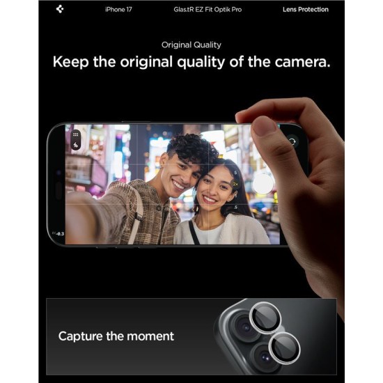 Set 2 protectii de camera Spigen Glas.tR EZ Fit Optik Pro pentru iPhone 17, argintii (Spigen, Ingredi) by www.silkase.ro Set 2 protectii de camera Spigen Glas.tR EZ Fit Optik Pro pentru iPhone 17, argintii (iPhone 17, AGL10126) by www.silkase.ro