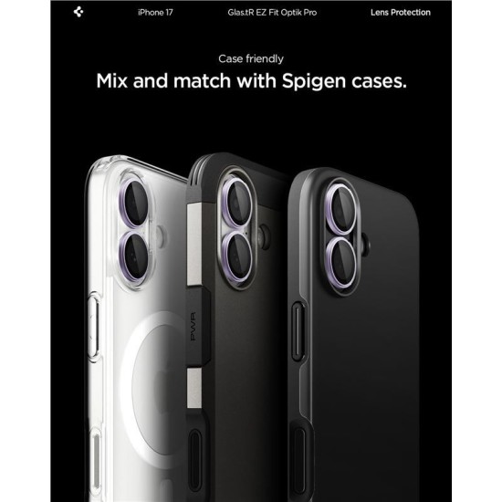 Set 2 protectii de camera Spigen Glas.tR EZ Fit Optik Pro pentru iPhone 17, mov (Spigen, Ingredi) by www.silkase.ro Set 2 protectii de camera Spigen Glas.tR EZ Fit Optik Pro pentru iPhone 17, mov (iPhone 17, AGL10127) by www.silkase.ro