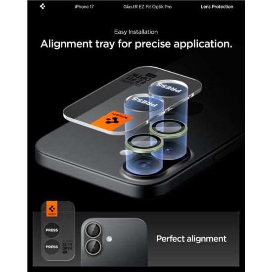 Set 2 protectii de camera Spigen Glas.tR EZ Fit Optik Pro pentru iPhone 17, verzi (Spigen, Ingredi) by www.silkase.ro Set 2 protectii de camera Spigen Glas.tR EZ Fit Optik Pro pentru iPhone 17, verzi (iPhone 17, AGL10128) by www.silkase.ro