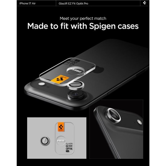 Set 2 protectii de camera Spigen Glas.tR EZ Fit Optik Pro pentru iPhone Air, argintii (Spigen, Ingredi) by www.silkase.ro Set 2 protectii de camera Spigen Glas.tR EZ Fit Optik Pro pentru iPhone Air, argintii (iPhone Air, AGL10132) by www.silkase.ro