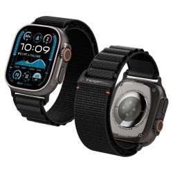 SPIGEN Curea Textilă cu Carlig Apple Watch 49/46/45/44mm (Ultra 3-1/Seria 11), Neagră