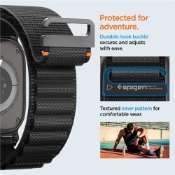 SPIGEN Curea Textilă cu Carlig Apple Watch 49/46/45/44mm (Ultra 3-1/Seria 11), Neagră SPIGEN Curea Textilă cu Carlig Apple Watch 49/46/45/44mm (Ultra 3-1/Seria 11), Neagră