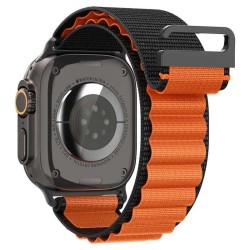 SPIGEN Curea Textilă cu Carlig Apple Watch 49/46/45/44mm (Ultra 3-1/Seria 11), Negru-Portocaliu SPIGEN Curea Textilă cu Carlig Apple Watch 49/46/45/44mm (Ultra 3-1/Seria 11), Negru-Portocaliu