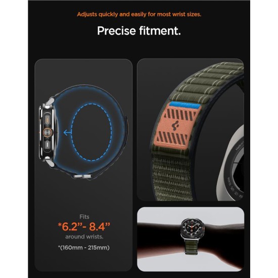 Curea textila cu velcro (arici) Spigen pentru Samsung Galaxy Watch Ultra 47mm, verde (Spigen, Ingredi) by www.silkase.ro Curea textila cu velcro (arici) Spigen pentru Samsung Galaxy Watch Ultra 47mm, verde (Curele Ceas, AMP10147) by www.silkase.ro
