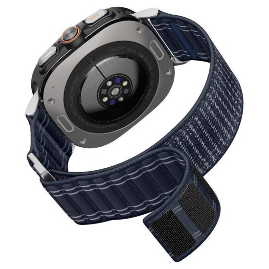 Curea textila cu velcro (arici) Spigen pentru Samsung Galaxy Watch Ultra 47mm, bleumarin (Curele Ceas, AMP10148) by www.silkase.ro