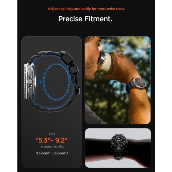 Curea Spigen Silicone Band pentru Samsung Galaxy Watch 8 (46mm / 44mm / 40mm), Black (Galaxy Watch 8, AMP10151) by www.silkase.ro