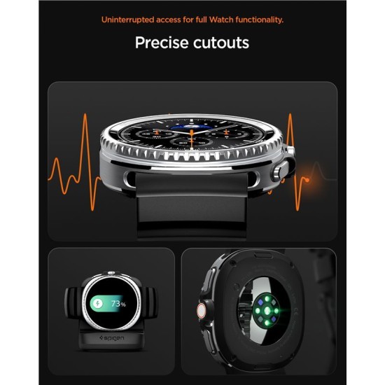 Curea Spigen Silicone Band pentru Samsung Galaxy Watch 8 (46mm / 44mm / 40mm), Black (Galaxy Watch 8, AMP10151) by www.silkase.ro