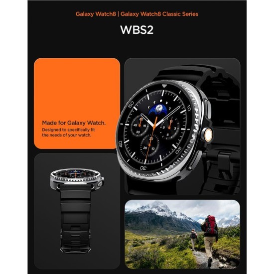 Curea Spigen Silicone Band pentru Samsung Galaxy Watch 8 (46mm / 44mm / 40mm), Black (Galaxy Watch 8, AMP10151) by www.silkase.ro