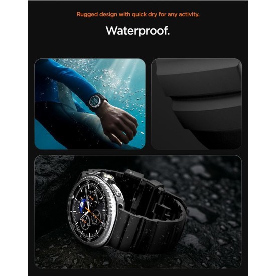 Curea Spigen Silicone Band pentru Samsung Galaxy Watch 8 (46mm / 44mm / 40mm), Black (Galaxy Watch 8, AMP10151) by www.silkase.ro
