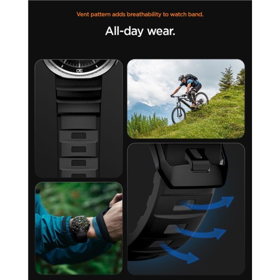 Curea Spigen Silicone Band pentru Samsung Galaxy Watch 8 (46mm / 44mm / 40mm), Black (Galaxy Watch 8, AMP10151) by www.silkase.ro