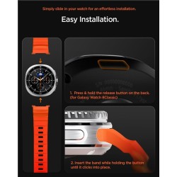 Curea Spigen Silicone Band pentru Samsung Galaxy Watch 8 (46mm/44mm/40mm), Portocaliu