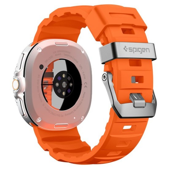 Curea Spigen Silicone Band pentru Samsung Galaxy Watch 8 (46mm/44mm/40mm), Portocaliu (Galaxy Watch 8, AMP10152) by www.silkase.ro