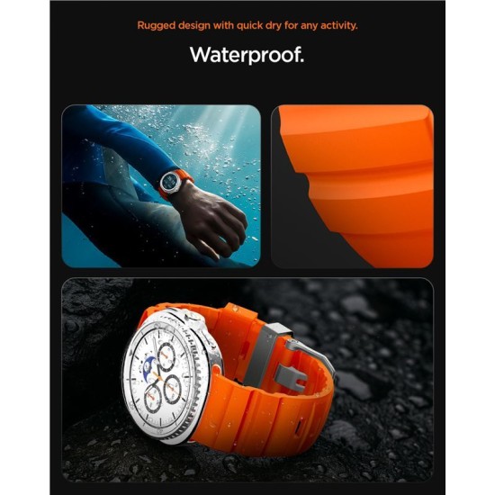 Curea Spigen Silicone Band pentru Samsung Galaxy Watch 8 (46mm/44mm/40mm), Portocaliu (Galaxy Watch 8, AMP10152) by www.silkase.ro