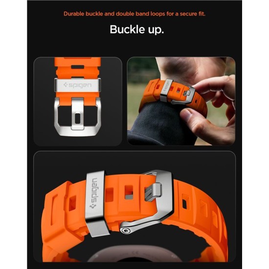 Curea Spigen Silicone Band pentru Samsung Galaxy Watch 8 (46mm/44mm/40mm), Portocaliu (Galaxy Watch 8, AMP10152) by www.silkase.ro
