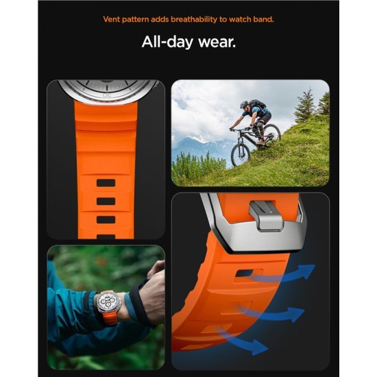 Curea Spigen Silicone Band pentru Samsung Galaxy Watch 8 (46mm/44mm/40mm), Portocaliu (Galaxy Watch 8, AMP10152) by www.silkase.ro