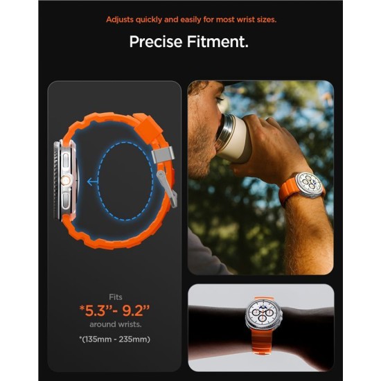 Curea Spigen Silicone Band pentru Samsung Galaxy Watch 8 (46mm/44mm/40mm), Portocaliu (Galaxy Watch 8, AMP10152) by www.silkase.ro