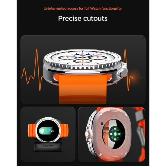 Curea Spigen Silicone Band pentru Samsung Galaxy Watch 8 (46mm/44mm/40mm), Portocaliu (Galaxy Watch 8, AMP10152) by www.silkase.ro