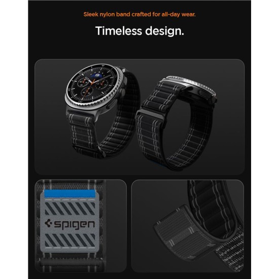 Curea textila cu velcro (arici) Spigen pentru Samsung Galaxy Watch 8, neagra (Spigen, Ingredi) by www.silkase.ro Curea textila cu velcro (arici) Spigen pentru Samsung Galaxy Watch 8, neagra (Curele Ceas, AMP10153) by www.silkase.ro