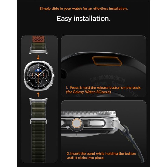 Curea textila cu velcro (arici) Spigen pentru Samsung Galaxy Watch 8, verde (Spigen, Ingredi) by www.silkase.ro Curea textila cu velcro (arici) Spigen pentru Samsung Galaxy Watch 8, verde (Curele Ceas, AMP10154) by www.silkase.ro