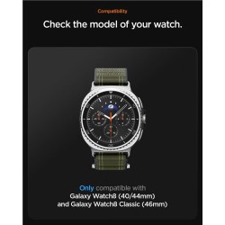 Curea textila cu velcro (arici) Spigen pentru Samsung Galaxy Watch 8, verde
