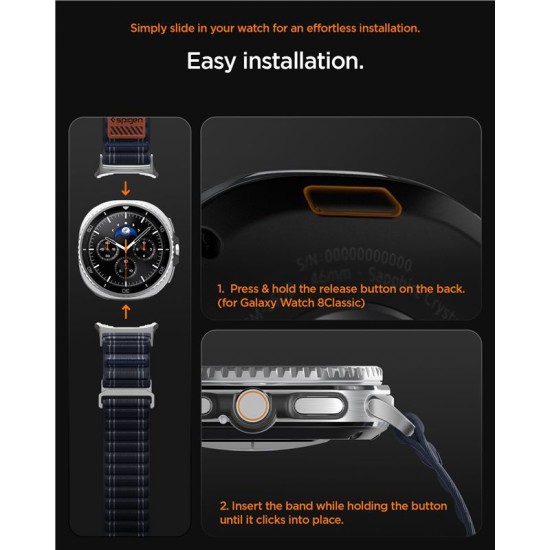 Curea textila cu velcro (arici) Spigen pentru Samsung Galaxy Watch 8, bleumarin (Spigen, Ingredi) by www.silkase.ro Curea textila cu velcro (arici) Spigen pentru Samsung Galaxy Watch 8, bleumarin (Curele Ceas, AMP10155) by www.silkase.ro