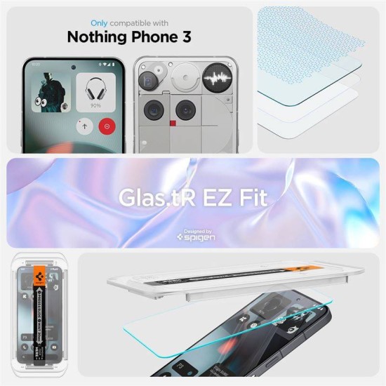 Set 2 folii de sticla Spigen Glas.tR EZ Fit cu rama de montaj pentru Nothing Phone (3) (Spigen, Ingredi) by www.silkase.ro Set 2 folii de sticla Spigen Glas.tR EZ Fit cu rama de montaj pentru Nothing Phone (3) (Phone (3), AGL10165) by www.silkase.ro