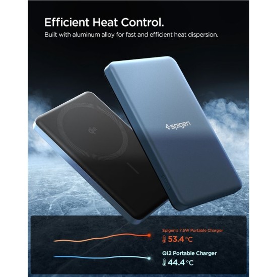 Baterie Externă Spigen Essential 5000mAh, MagSafe, 22.5W, Teal Blue EA2205MQ Baterie Externă Spigen Essential 5000mAh, MagSafe, 22.5W, Teal Blue EA2205MQ (Încărcătoare Rețea, ABA10194) by www.silkase.ro