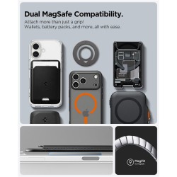 Suport de telefon subtire Spigen Dual Pop MagSafe, gri marmorat