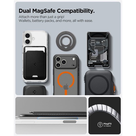 Suport de telefon subtire Spigen Dual Pop MagSafe, gri marmorat (Suporturi Auto și Birou, AMP10195) by www.silkase.ro