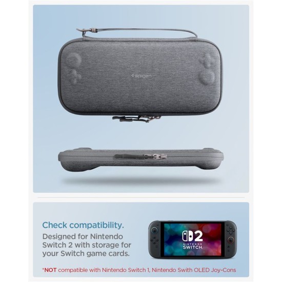 Husă Premium Spigen Klasden 2 pentru Nintendo Switch 2, Charcoal Gray (Diverse accesorii, AGP10197) by www.silkase.ro