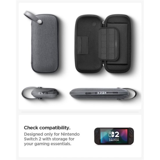 Husa de transport Spigen Klasden Pouch pentru Nintendo Switch 2, gri carbune (Diverse accesorii, AGP10204) by www.silkase.ro