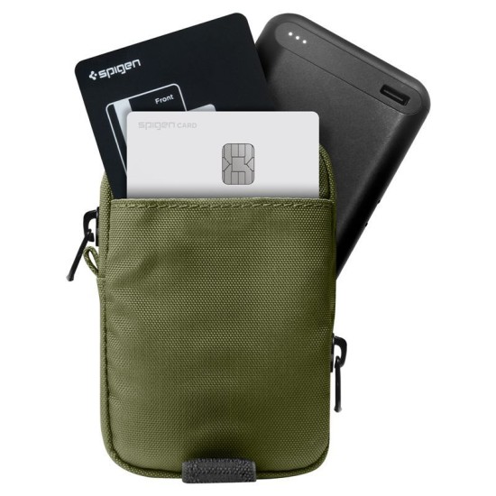 Organizator Portabil Spigen TintapZip MagSafe, Olive Green - Husă Premium pentru Accesorii Organizator Portabil Spigen TintapZip MagSafe, Olive Green - Husă Premium pentru Accesorii (Șnururi și Curele Telefon, AFA10227) by www.silkase.ro