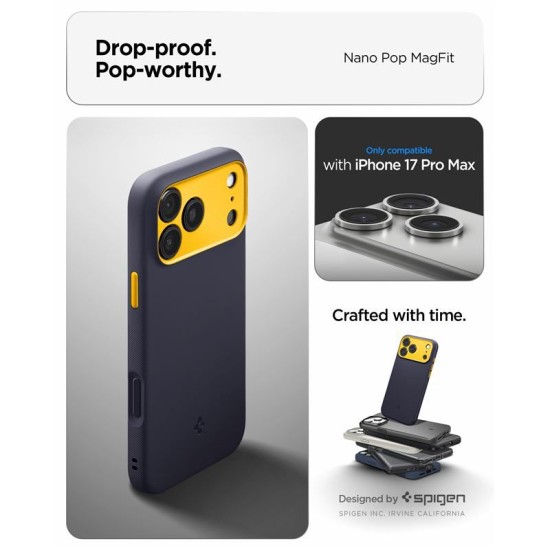 Husa de protectie Spigen Nano Pop MagSafe pentru iPhone 17 Pro Max, bleumarin (iPhone 17 Pro Max, ACS10260) by www.silkase.ro