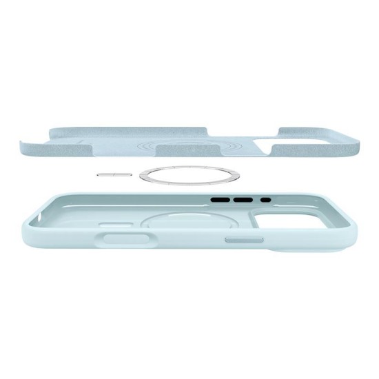 Husa din silicon Spigen Silicone Fit MagSafe pentru iPhone 17 Pro Max, albastru stins (iPhone 17 Pro Max, ACS10273) by www.silkase.ro