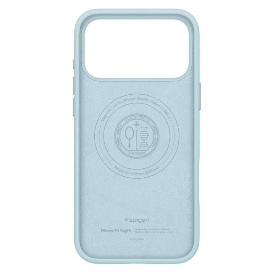 Husa din silicon Spigen Silicone Fit MagSafe pentru iPhone 17 Pro Max, albastru stins (iPhone 17 Pro Max, ACS10273) by www.silkase.ro
