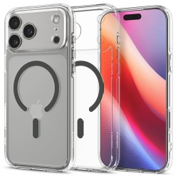 Husa hibrida Spigen Ultra Hybrid MagSafe pentru iPhone 17 Pro Max, grafit transparent