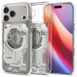 Husa hibrida Spigen Ultra Hybrid MagSafe pentru iPhone 17 Pro Max, model zero one titan natural