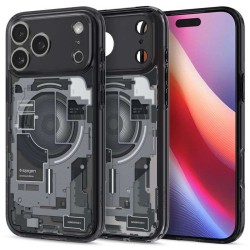 Husa hibrida Spigen Ultra Hybrid MagSafe pentru iPhone 17 Pro Max, model zero one negru