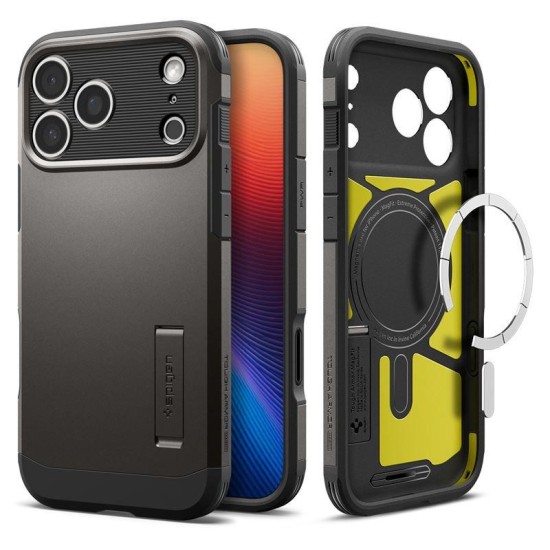 Husa ultra-rezistenta Spigen Tough Armor T MagSafe pentru iPhone 17 Pro Max, gunmetal (Spigen, Ingredi) by www.silkase.ro Husa ultra-rezistenta Spigen Tough Armor T MagSafe pentru iPhone 17 Pro Max, gunmetal (iPhone 17 Pro Max, ACS10298) by www.silkase.ro