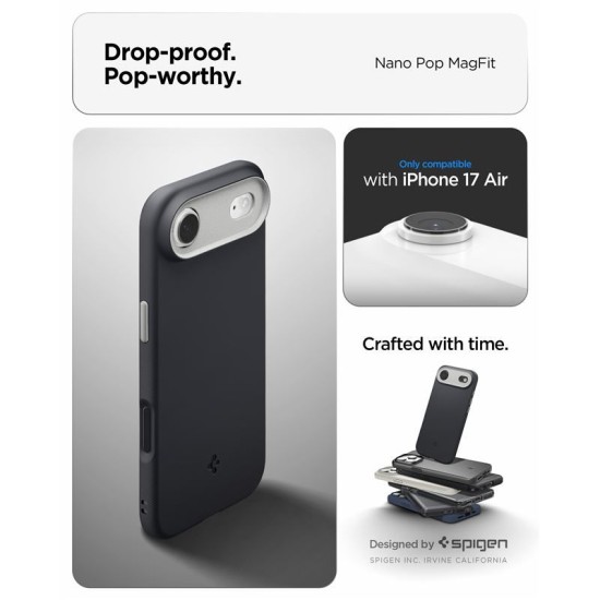 Husa de protectie Spigen Nano Pop MagSafe pentru iPhone Air, negru susan (Spigen, Ingredi) by www.silkase.ro Husa de protectie Spigen Nano Pop MagSafe pentru iPhone Air, negru susan (iPhone Air, ACS10301) by www.silkase.ro