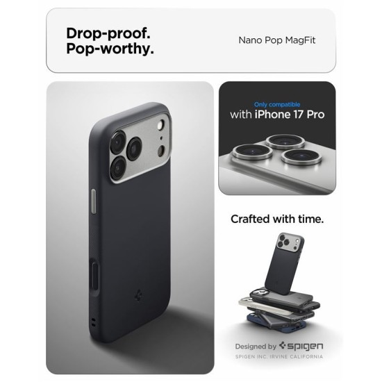 Husa de protectie Spigen Nano Pop MagSafe pentru iPhone 17 Pro, negru susan (Spigen, Ingredi) by www.silkase.ro Husa de protectie Spigen Nano Pop MagSafe pentru iPhone 17 Pro, negru susan (iPhone 17 Pro, ACS10328) by www.silkase.ro