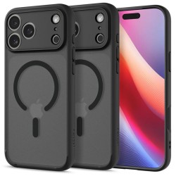 Husa hibrida Spigen Ultra Hybrid MagSafe pentru iPhone 17 Pro, negru matuit