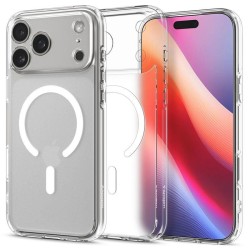 Husa hibrida Spigen Ultra Hybrid MagSafe pentru iPhone 17 Pro, alb matuit