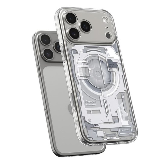 Husa hibrida Spigen Ultra Hybrid MagSafe pentru iPhone 17 Pro, model zero one alb (Spigen, Ingredi) by www.silkase.ro Husa hibrida Spigen Ultra Hybrid MagSafe pentru iPhone 17 Pro, model zero one alb (iPhone 17 Pro, ACS10351) by www.silkase.ro